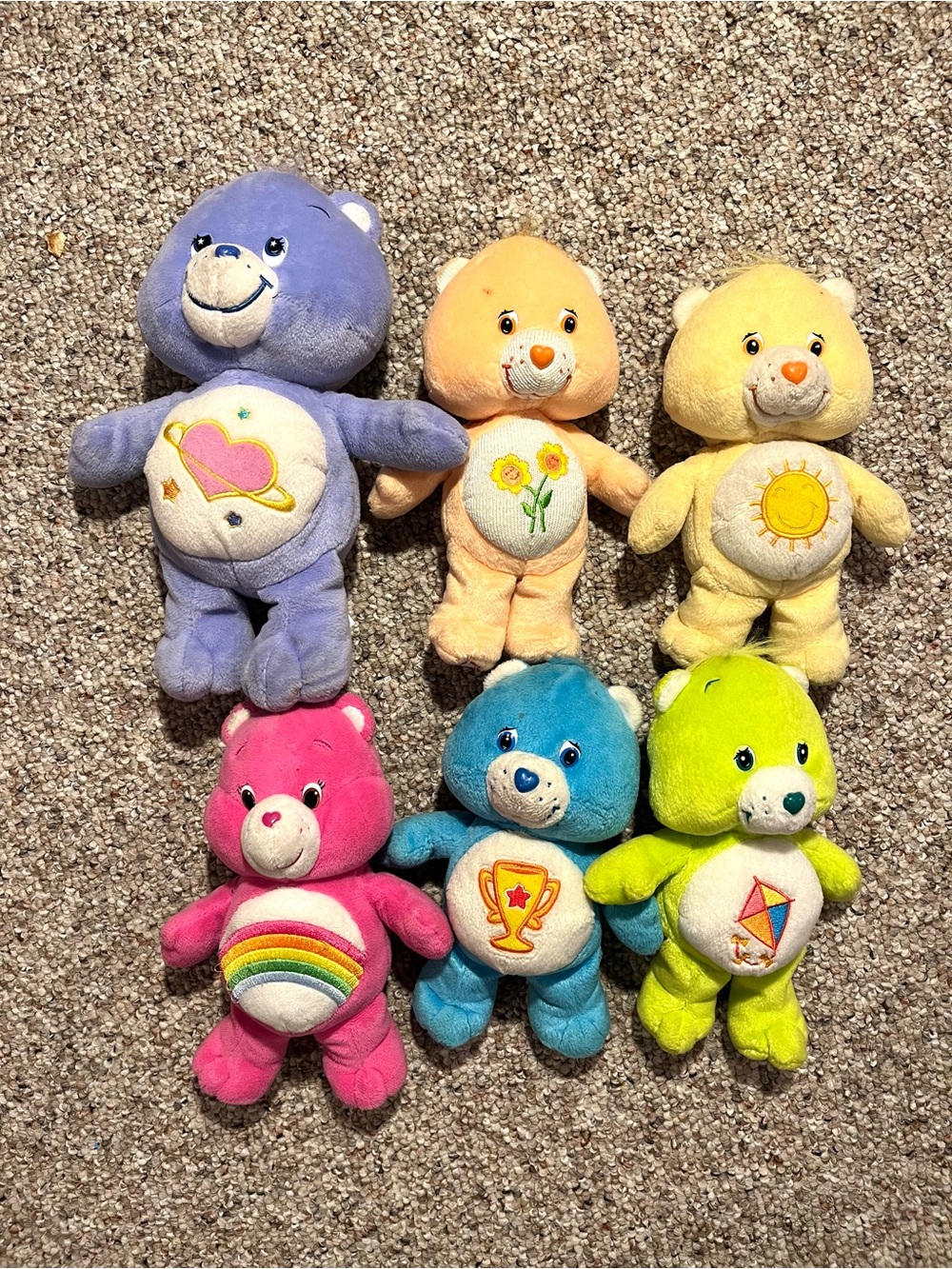 Vintage Y2K Care Bears Plush Stuffies Set of 6